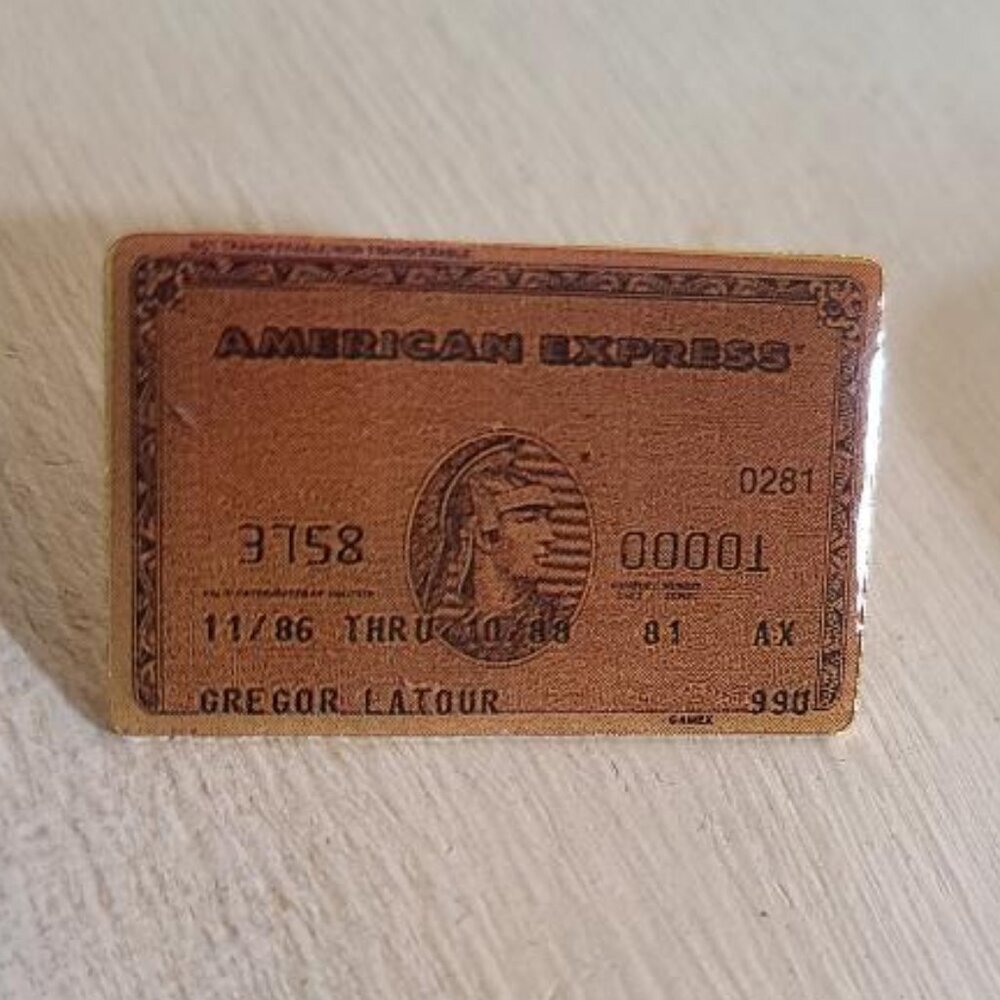 American Express Gold Card Vintage 1980's Lapel Pin Tie Tack Brooch
